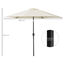 Outsunny Sombrilla para Jardín Ø260x235 cm Parasol de Aluminio con Reclinable con Manivela y 6 Varillas para Terraza Exterior Balcón Crema, , large indicador imagen numero 3