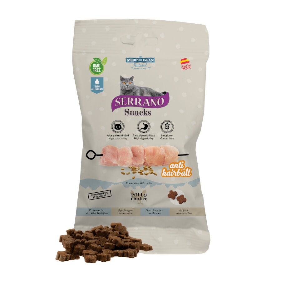 Serrano Bocaditos Anti Hairball de Pollo para gatos