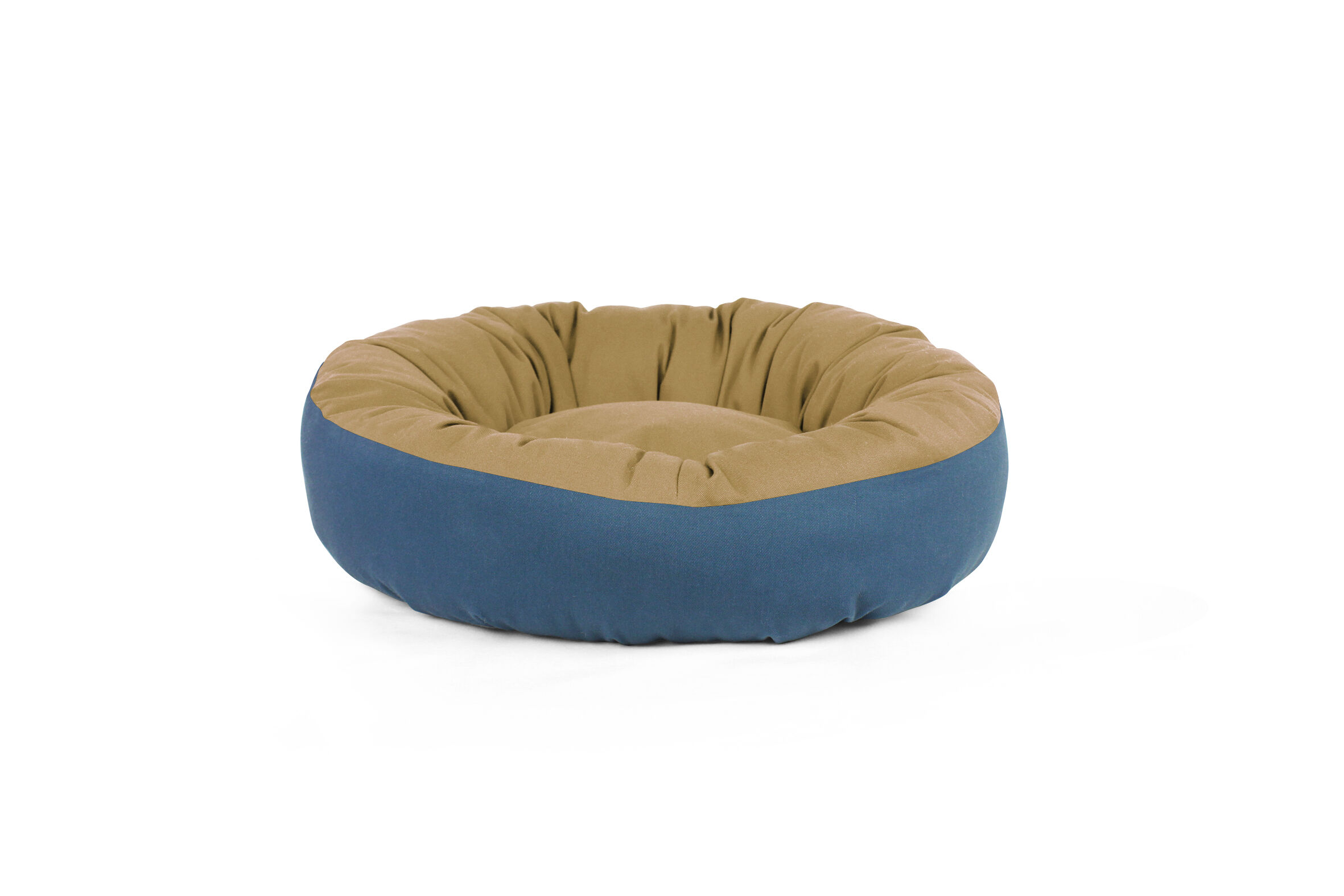 Gauty Cama Redonda para Perros y Gatos  Tela de sarga - Azul y beige, , large Imagen numero 1