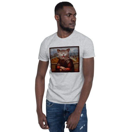 Mascochula camiseta hombre la gioconda personalizada con tu mascota gris thumbnail