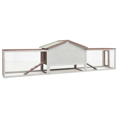 Conejera grande de madera color Moca y Blanco thumbnail