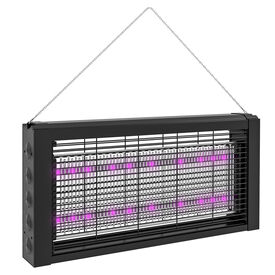 Outsunny L&aacute;mpara Antimosquitos Negra Con Luces Led