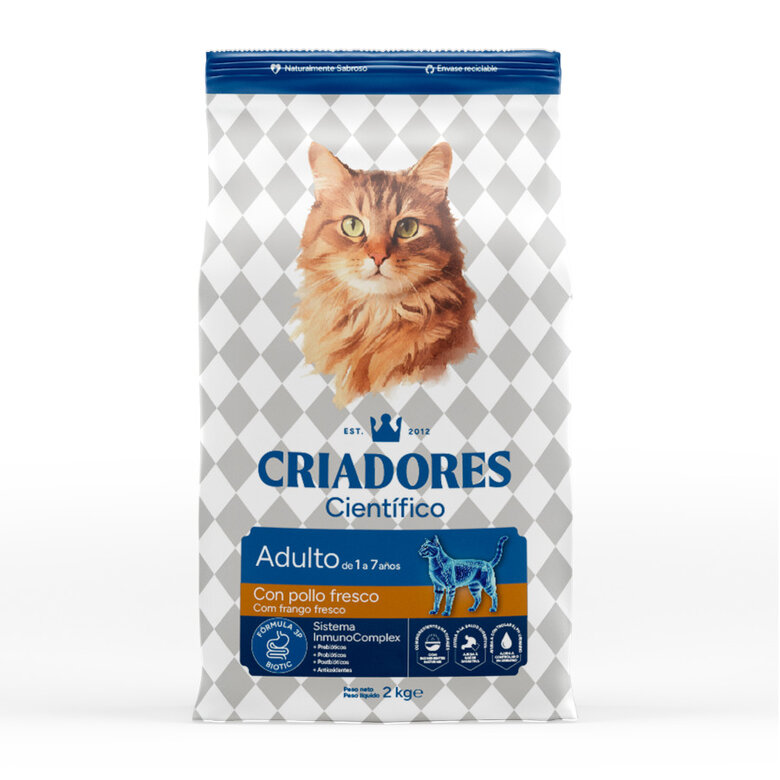 2 kg Criadores Científico Adulto Pollo pienso para gatos