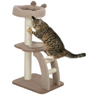 PawHut Árbol Rascador con bola y poste para Gatos