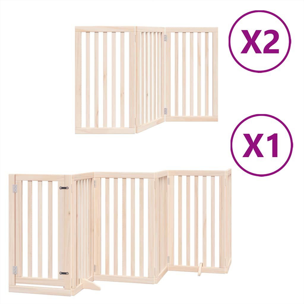 vidaXL Puerta para perros plegable 12 paneles madera de &aacute;lamo 600 cm, , large Imagen numero 11