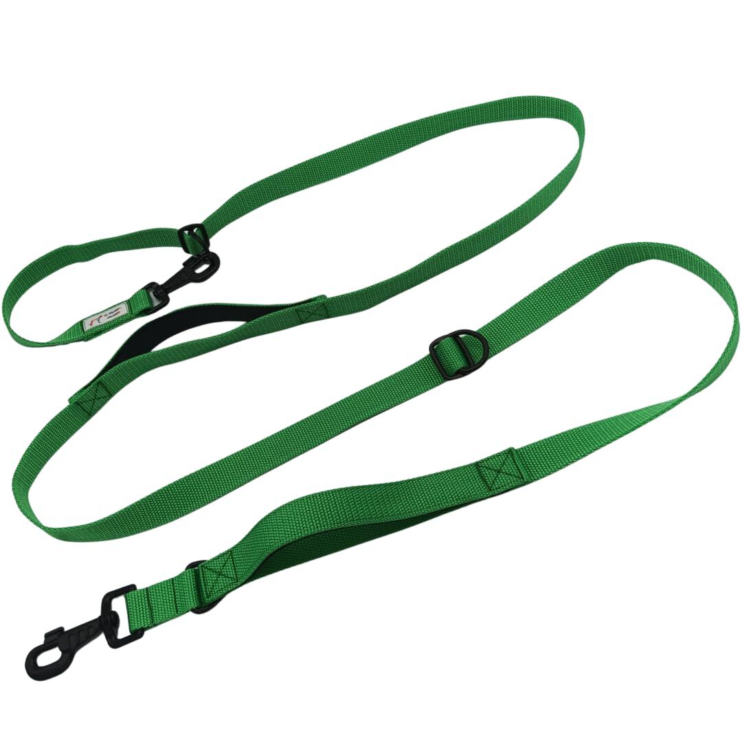 EGV - Correa multiposicion perro con doble asa de neopreno. Correa perro manos libres de 2,50 metros de longitud. (Verde), , large Imagen numero 1