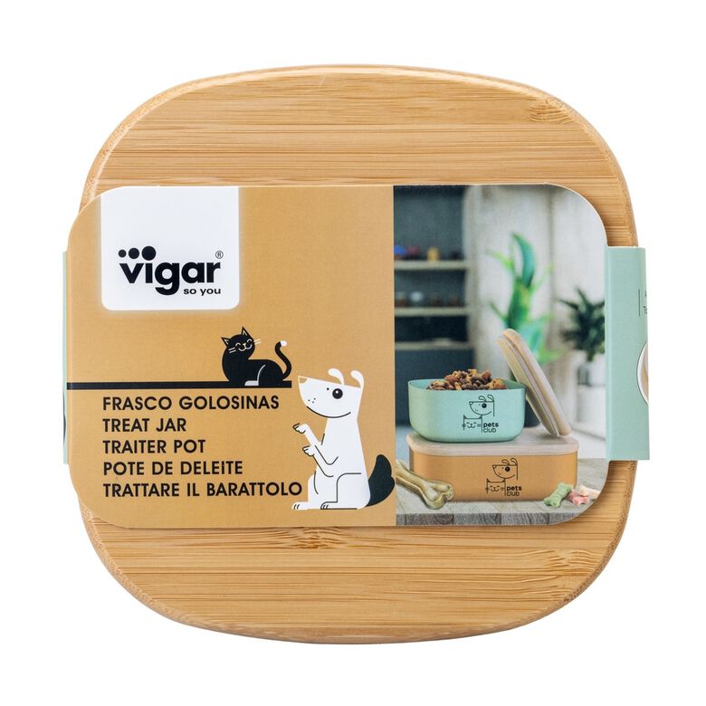 Vigar Pets Club Frasco de Golosinas Pequeño de Bamboo para perros thumbnail