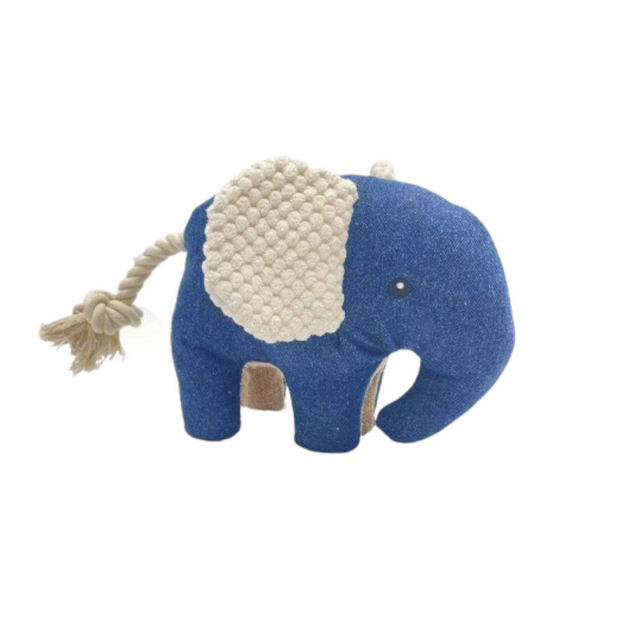 Tootoy! Comfort Denim Elephant peluche con sonido para perros thumbnail