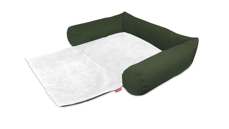 Gauty Cama Redonda para Perros y Gatos  Tela Impermeable y pelo - Verde y blanco, , large Imagen numero 1