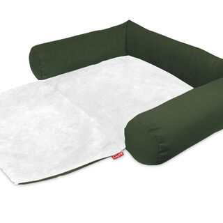 Gauty Cama Redonda Tela Impermeable y pelo verde y blanco para Perros y Gatos 