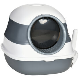PawHut Arenero para Gatos Blanco y Gris