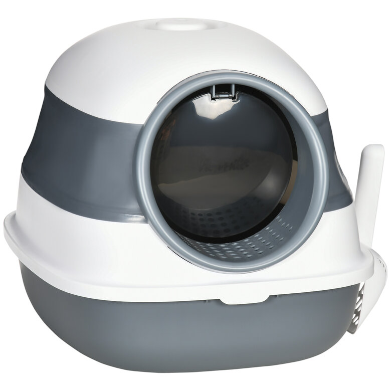 PawHut Arenero para Gatos Blanco y Gris