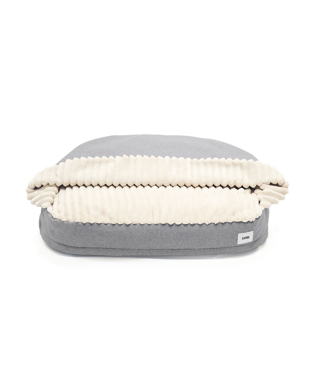 Cama Perro con Capucha Chenilla Gris, Maso, , large Imagen numero 1