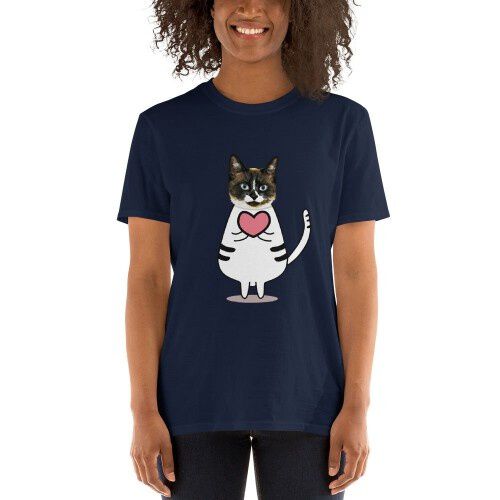 Mascochula camiseta mujer enamorao personalizada con tu mascota azul marino thumbnail