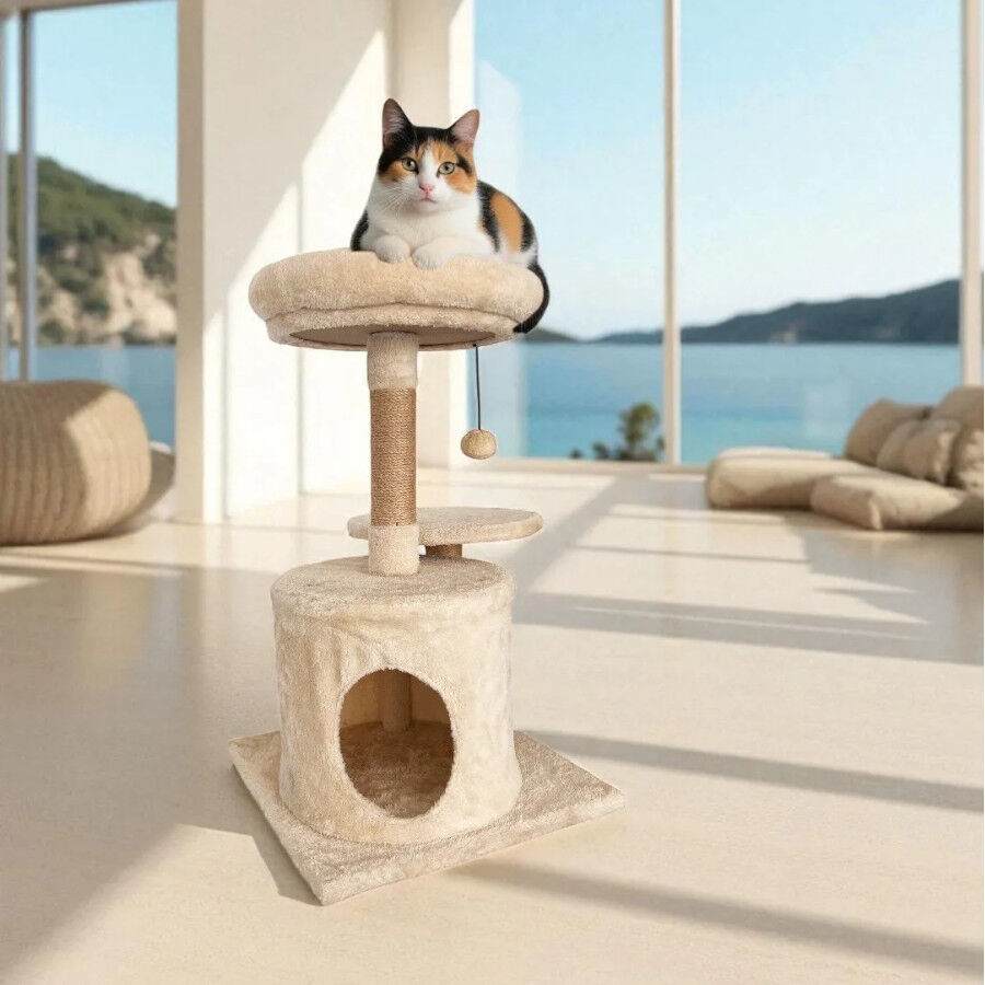 Althea Living - Cama &Aacute;rbol para Gatos N&aacute;car, madera maciza y yute, , large Imagen numero 4