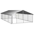VidaXL Perrera Exterior Plateada para perros, , large image number null