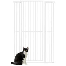PawHut Barrera de Seguridad Blanca para Gatos