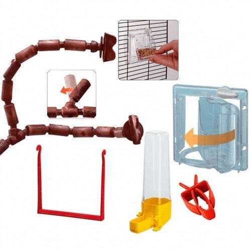 Jaula de diseño para pájaros color Negro y Beige thumbnail