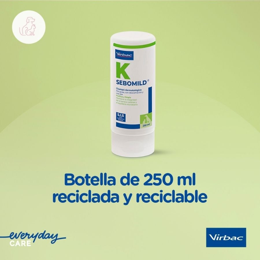 Virbac Sebomild Champ&uacute; para pieles grasas en perros y gatos, , large Imagen numero 3