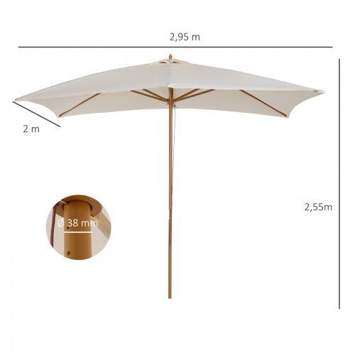 Sombrilla parasol Outsunny para jard&iacute;n color Crema, , large Imagen numero 3