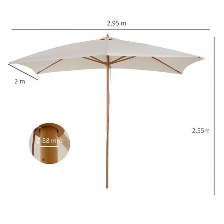 Sombrilla parasol Outsunny para jardín color Crema thumbnail