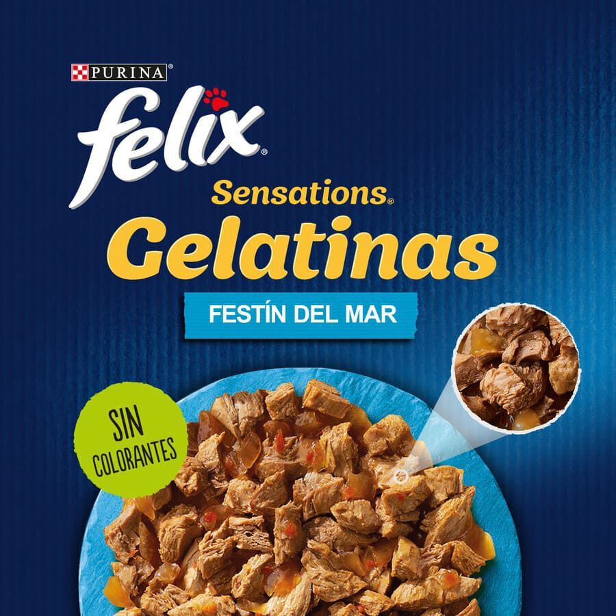 Felix Sensations Festín del Mar sobres en gelatina para gatos thumbnail