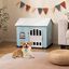 COSTWAY Caseta Perros de Pl&aacute;stico, Refugio para Mascotas con Puerta Bloqueable, 3 Ventanas, Techo Inclinado y Base con Orificios de Drenaje, Jaula Impermeable para Interior y Exterior (Azul), , large indicador imagen numero 2