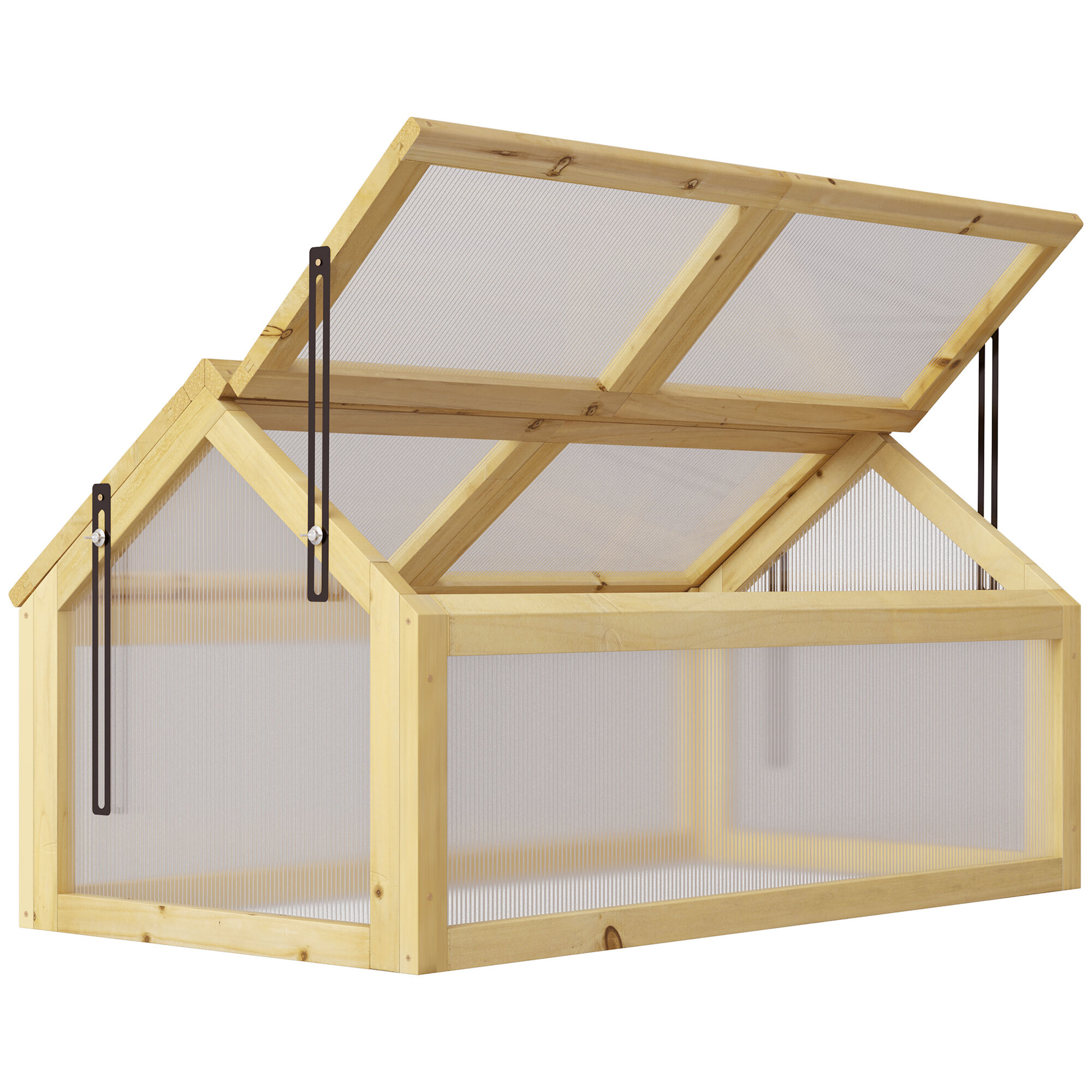 Outsunny Invernadero de Jard&iacute;n con Paneles de Policarbonato Huerto Urbano de Jard&iacute;n Vivero Casero con 4 Ventanas Abatibles para Cultivo Plantas Flores Terraza Exterior 90x48x49,5 cm Transparente, , large Imagen numero 1