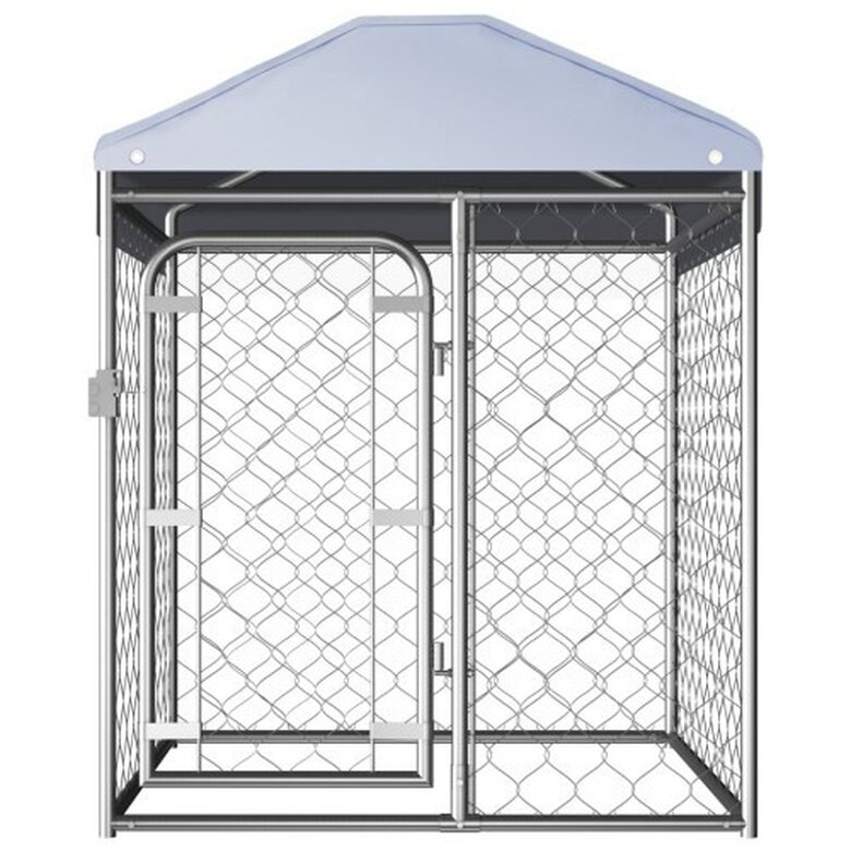 Perrera de exterior con toldo para mascotas color Plateado, , large image number null