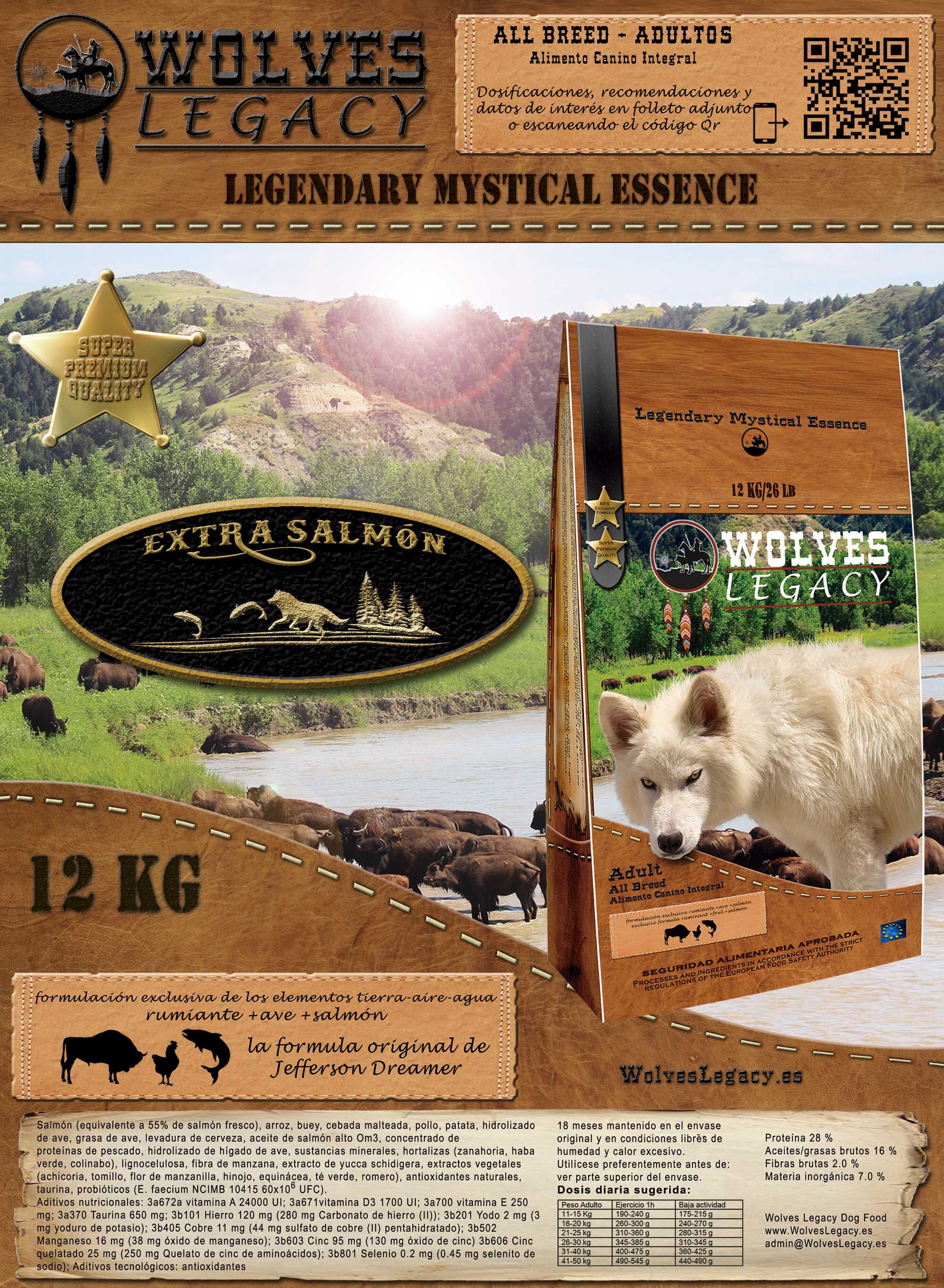 Wolves Legacy Extra Salm&oacute;n Adulto - All Breed x 12 Kg, , large Imagen numero 2