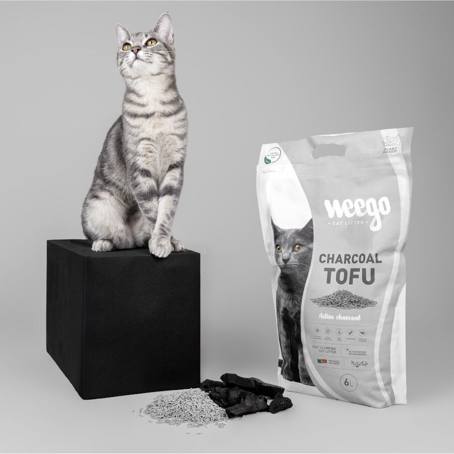 6 L Weego Charcoal Tofu arena aglomerante para gatos, , large Imagen numero 3