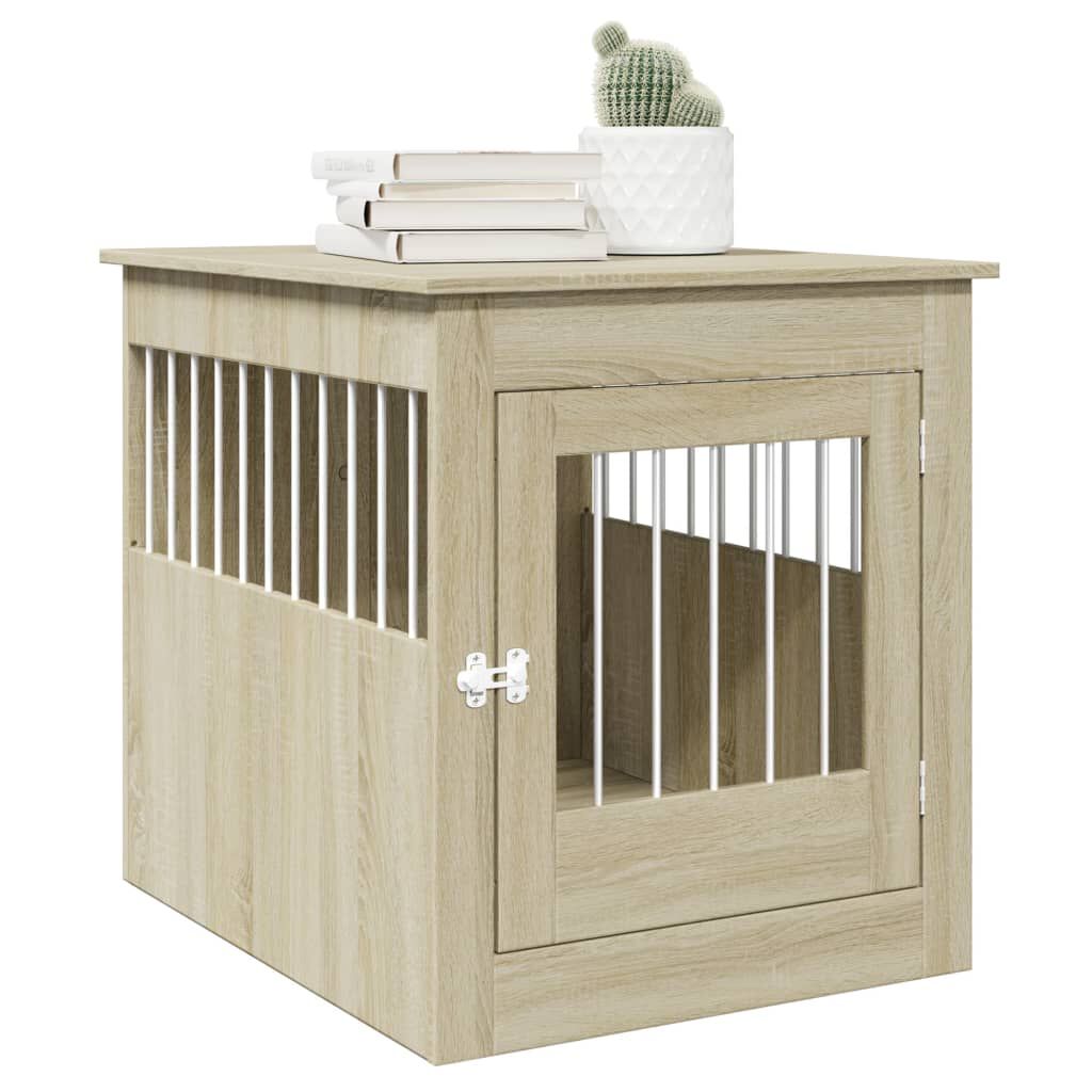 vidaXL Jaula para perros madera de ingenier&iacute;a roble Sonoma 55x80x68 cm, , large Imagen numero 18