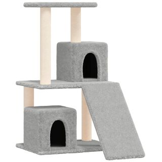 VidaXL Torre Rascador de felpa suave gris claro para gatos