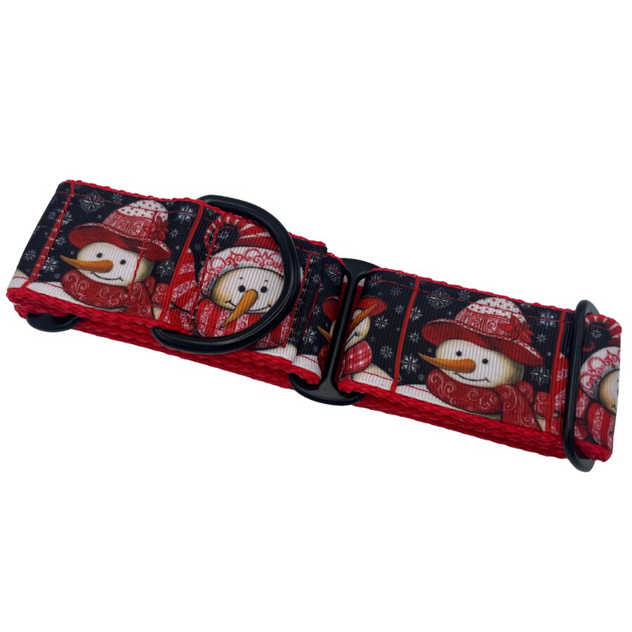 EGV - Collar Martingale Navidad 4 cm ancho, Collar galgo hecho a mano en Espa&ntilde;a (Mu&ntilde;eco de nieve), , large Imagen numero 4