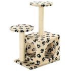 Rascador con poste de sisal para gatos color Beige Huellas, , large image number null