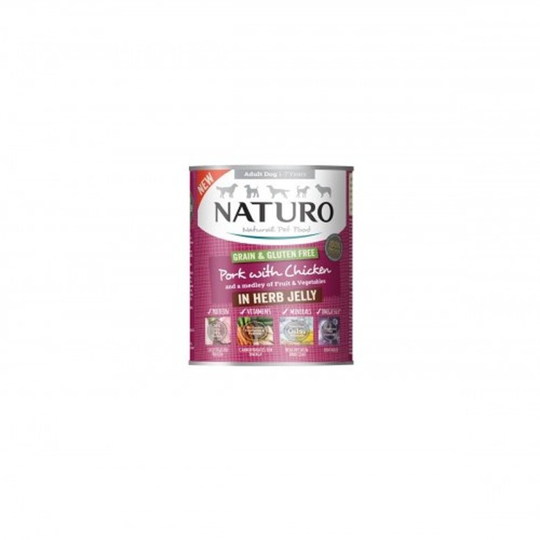 Naturo alimento húmedo lata de cerdo y pollo para perros, , large image number null