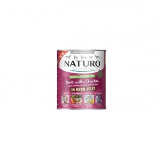 Naturo alimento húmedo lata de cerdo y pollo para perros