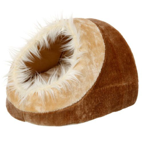 Flamingo marr&oacute;n y beige cueva suave para gatos Imagen numero 1