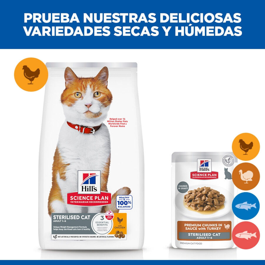 85 g Hill's Science Plan Sterilised Young Adult Pavo Sobre en Salsa para gatos, , large Imagen numero 6