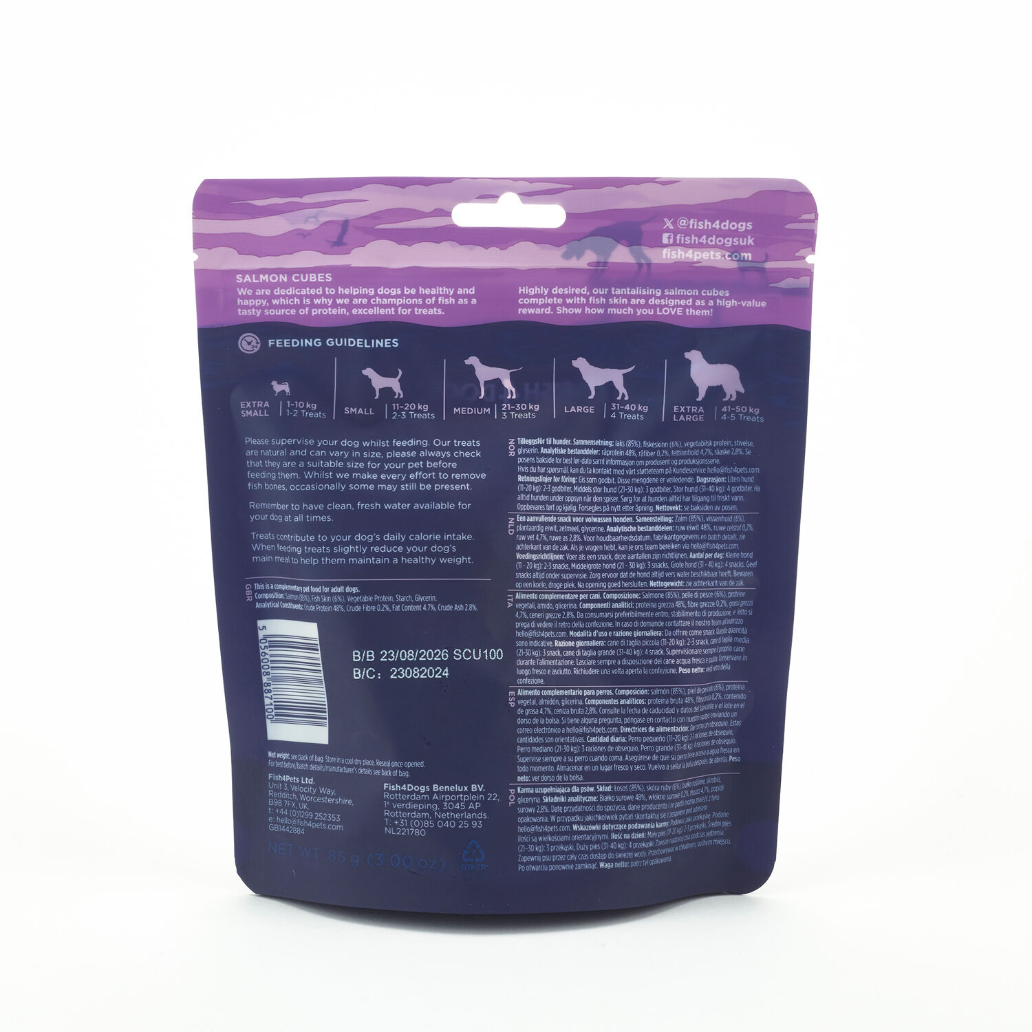 Fish4Dogs Snack Love Salmón Cubos para perros thumbnail