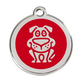 Red dingo Placa identificativa Acero Inoxidable Esmalte Perro Rojo para perros