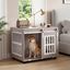 COSTWAY Jaula para Perros con Mesa Auxliar, Casa para Perros Interior con Puerta Corrediza, Mueble Jaula para Mascotas Medianas y Grandes, Capacidad hasta 30 kg, 80 x 56 x 62,5 cm, Gris, , large indicador imagen numero 2
