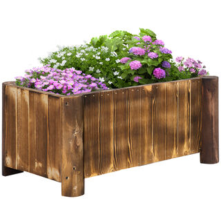Outsunny Jardinera Madera Natural 