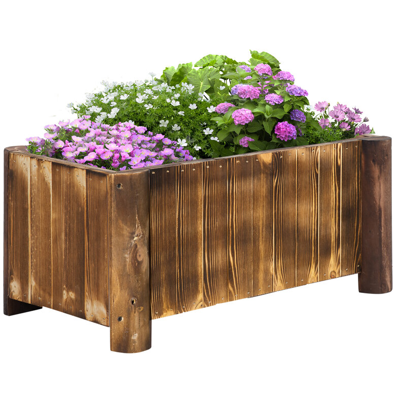 Outsunny Jardinera Madera Natural
