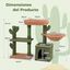 COSTWAY Árbol para Gatos, Torre para Gatos con Diseño de Cactus Verde con Condominio, Hamaca, Plataforma, Postes de Rascado de Sisal, Cojín Lavable, Árbol Rascador para Gatos (90 x 30 x 81 cm), , large indicador imagen numero 2