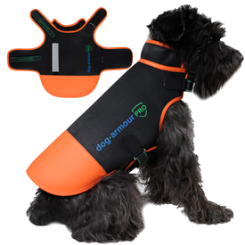 DOG ARMOUR PRO CHALECO DE PROTECCIÓN ANTI MORDIDA NARANJA PARA PERROS - IMPERMEABLE – REFLECTANTE
