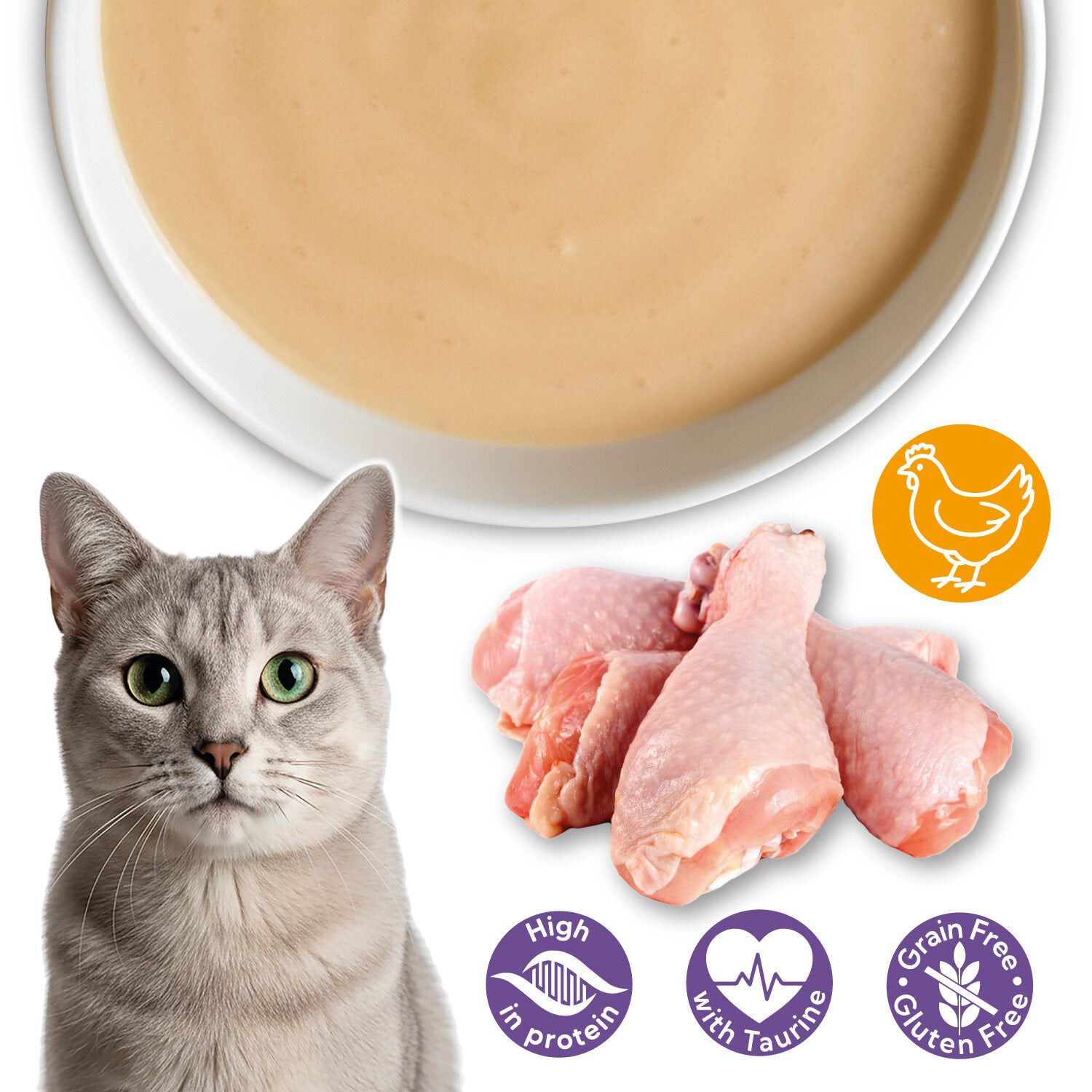 PACK 24 uds - Crema de Pollo - Velvet Cream para gatos - 80g, , large Imagen numero 4
