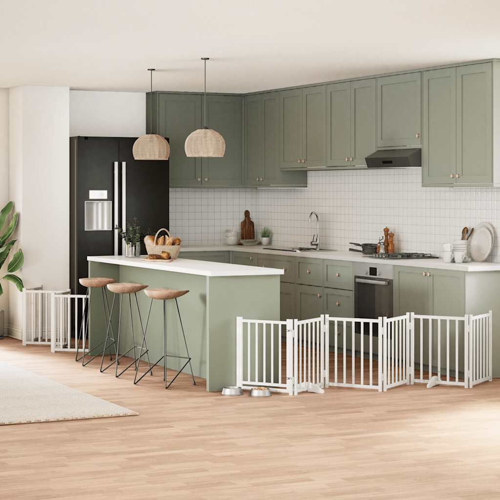 vidaXL Puerta para Perros Plegable Paneles Puerta de Seguridad Madera de &Aacute;lamo, , large Imagen numero 2