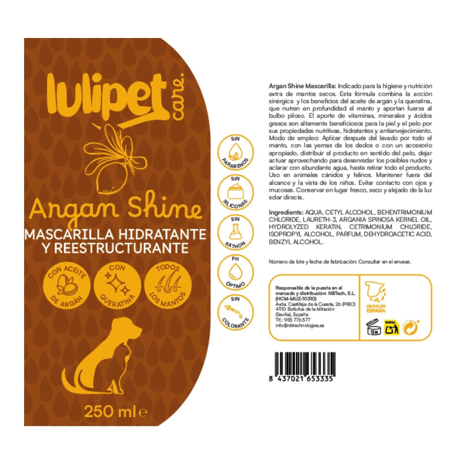 Mascarilla Argan Shine - Mascarilla hidratante de Arg&aacute;n 250 ml, , large Imagen numero 2