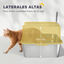 PawHut Arenero para Gatos de Acero Inoxidable XL Caja de Arena para Gatos Arenero con Borde Alto Pala Fácil de Limpiar Prueba de Fugas 60x40x29,5 cm Gris, , large indicador imagen numero 5